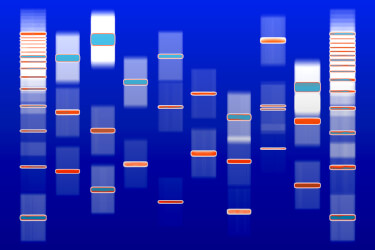 Blue DNA art