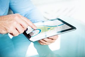 Image of an iPad with a map