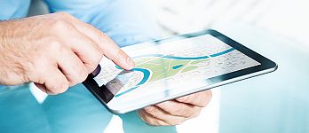 Image of an iPad with a map Image of an iPad with a map