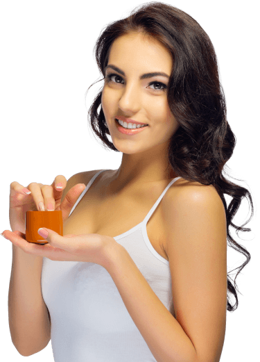 Image of a woman in her skin care routine Image of a woman in her skin care routine
