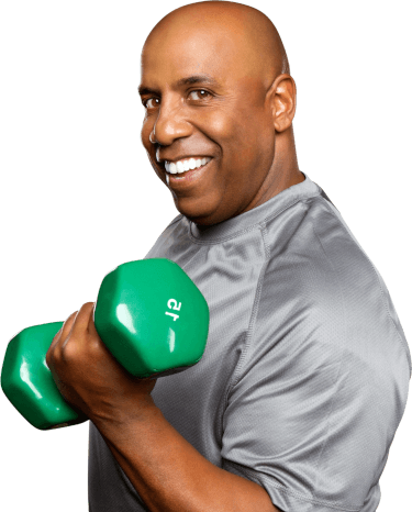 Image of a man working out his bicep with a dumbbell Image of a man working out his bicep with a dumbbell
