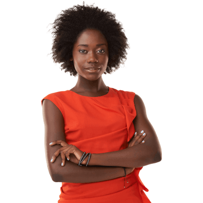 Black woman in orange dress Black woman in orange dress